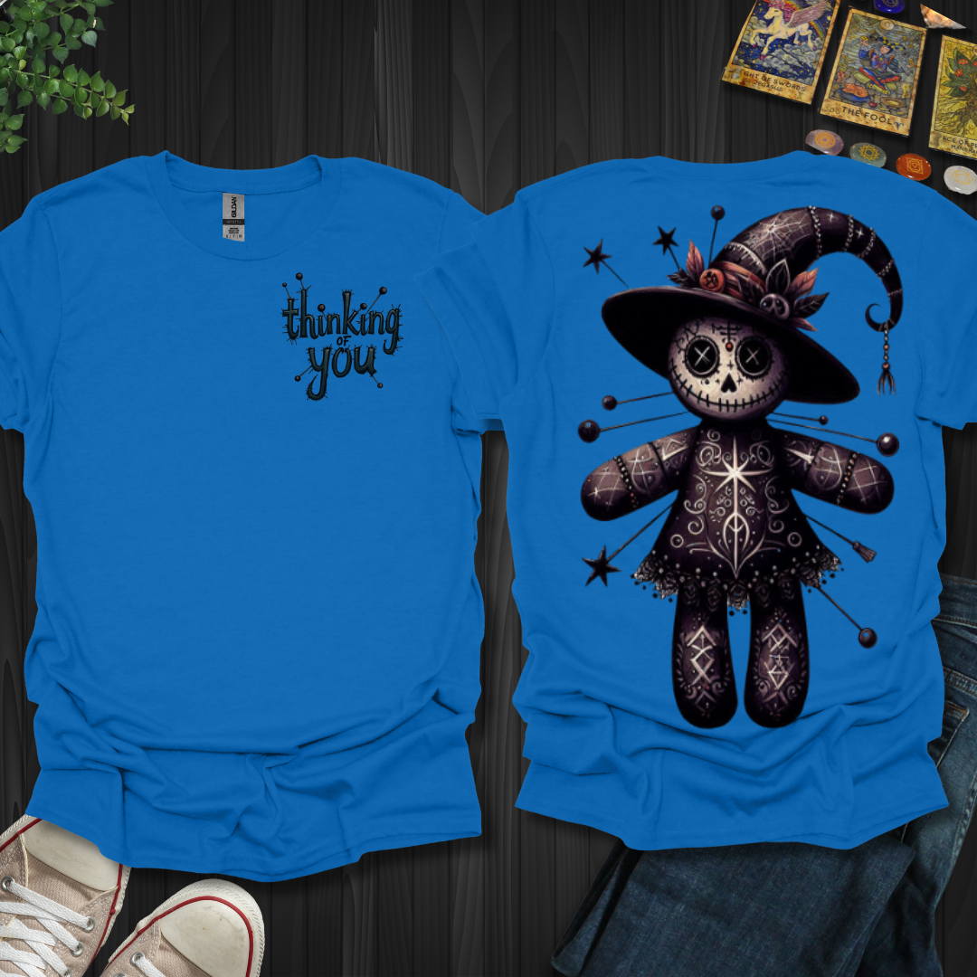 Thinking of You Voodoo Witch Front and Back T-Shirt
