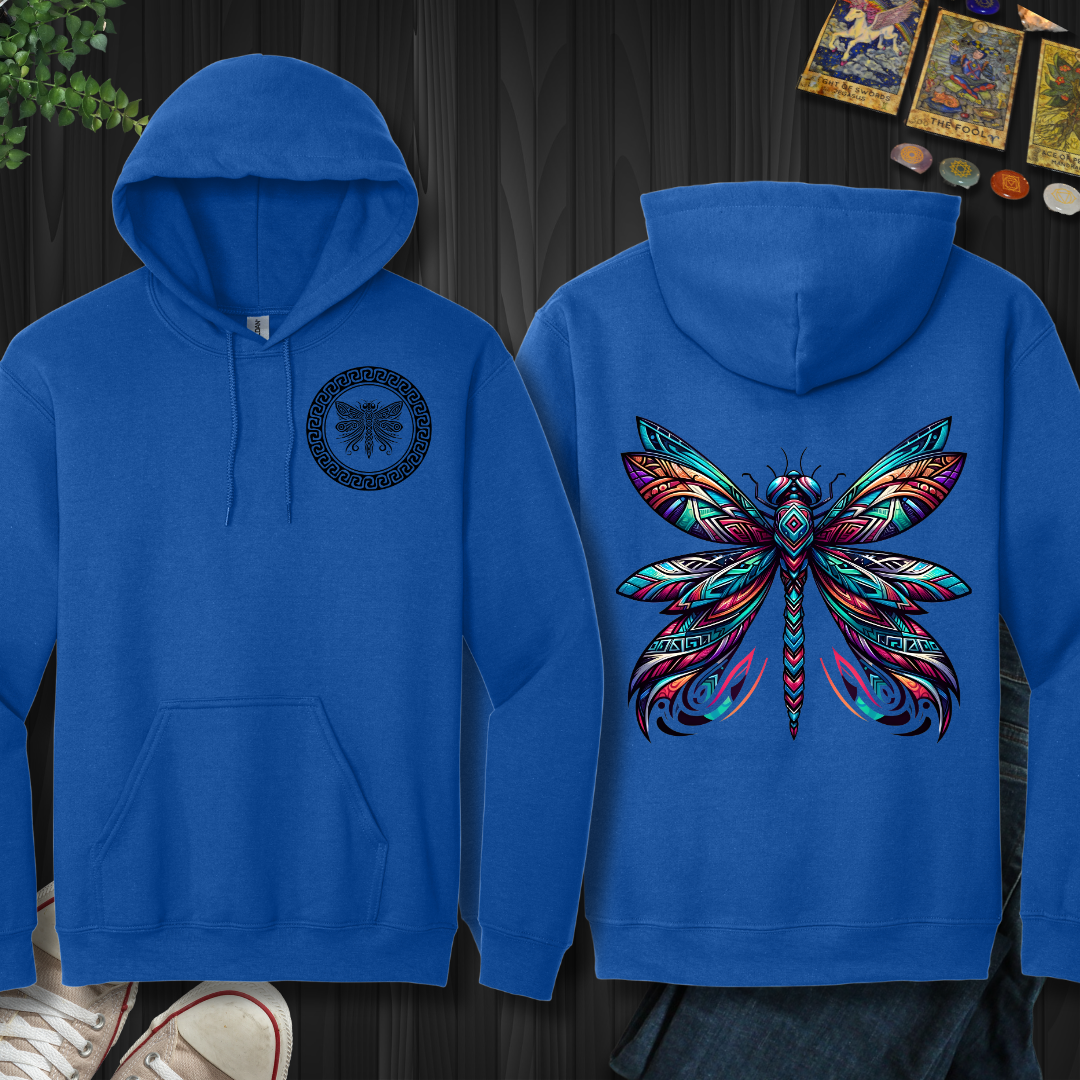 Tribal Dragonfly front and back Hooded Sweatshirt