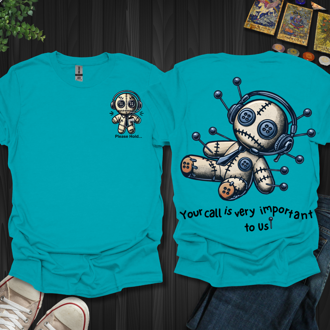 Customer Service Voodoo Doll Front and Back T-Shirt