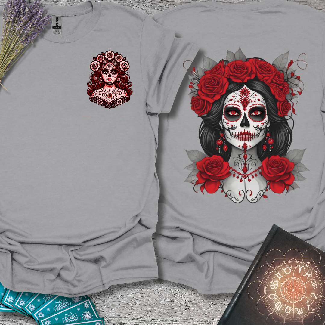 Red Catrina Front and Back T-Shirt