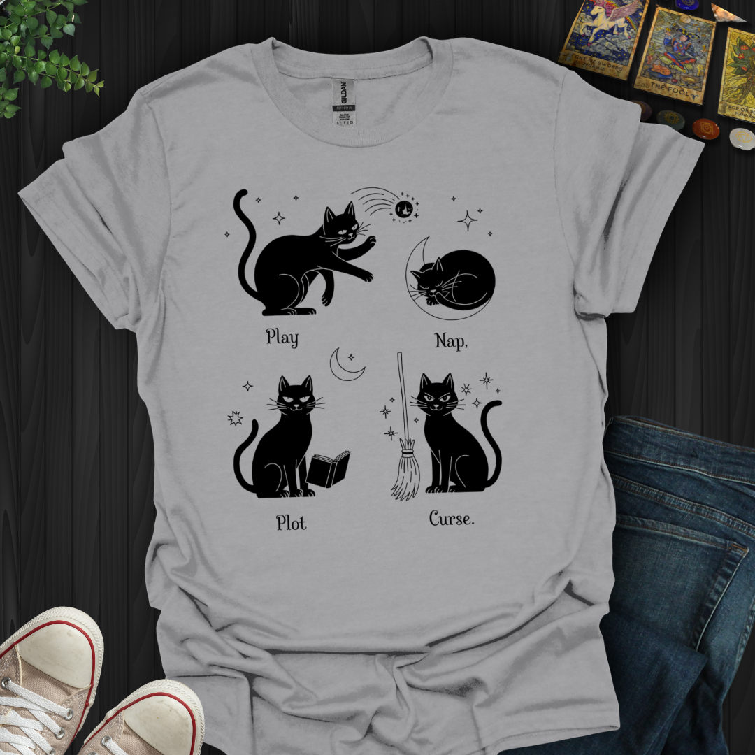 Play,Nap,Plot,Curse T-Shirt