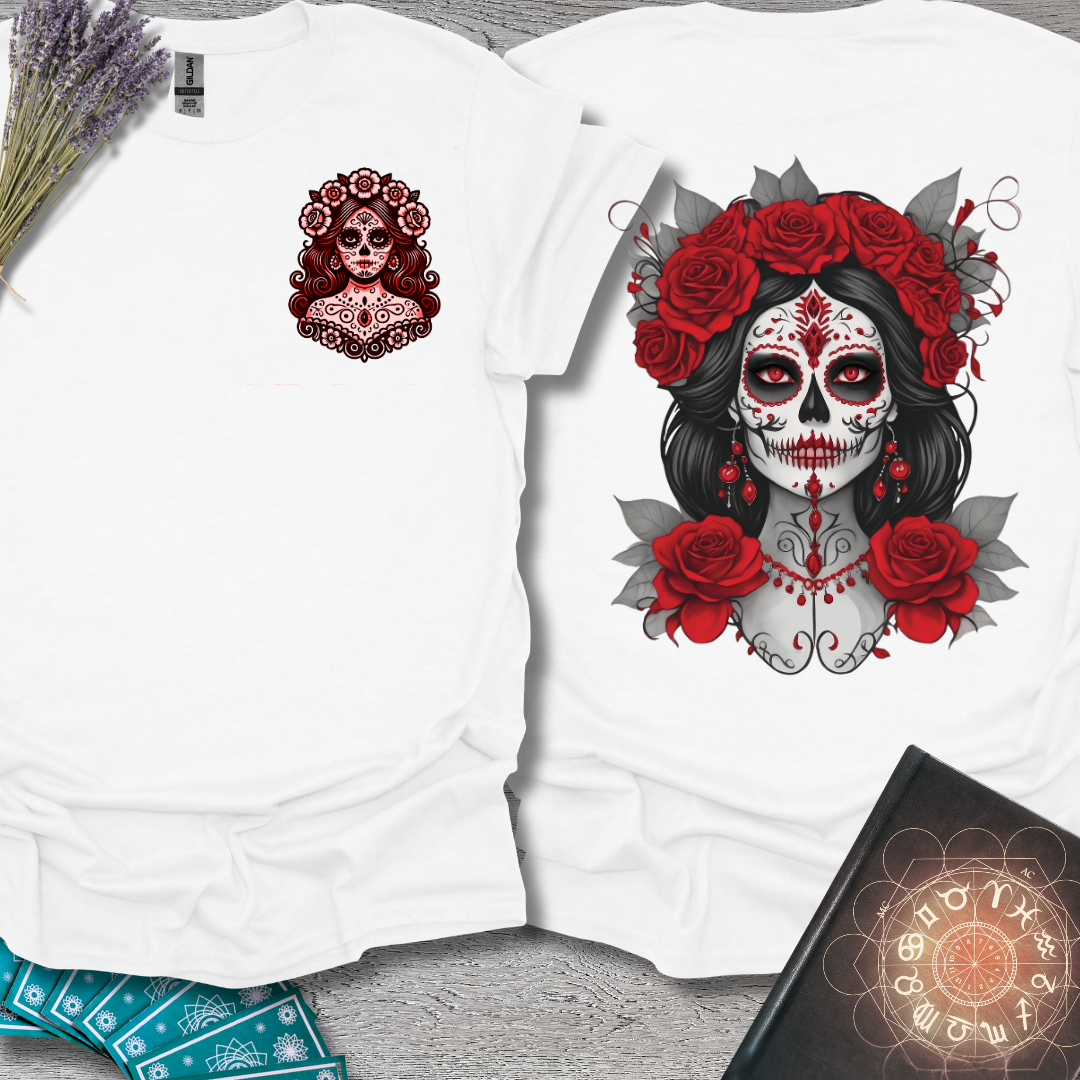 Red Catrina Front and Back T-Shirt