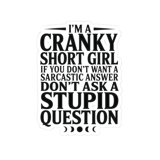 Cranky Short Girl Sticker