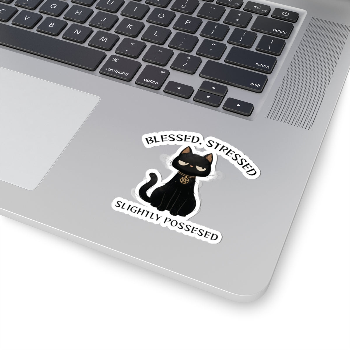 Blessed, Stressed, Slightly Possessed Sticker