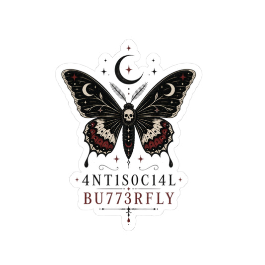 Anti-Social Butterfly Code Sticker