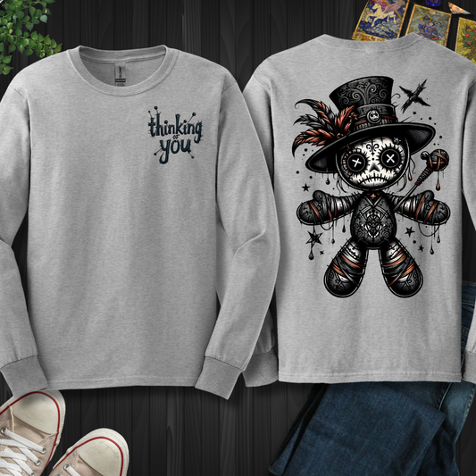 Thinking of You Voodoo Doll Front and Back Long Sleeve Tee