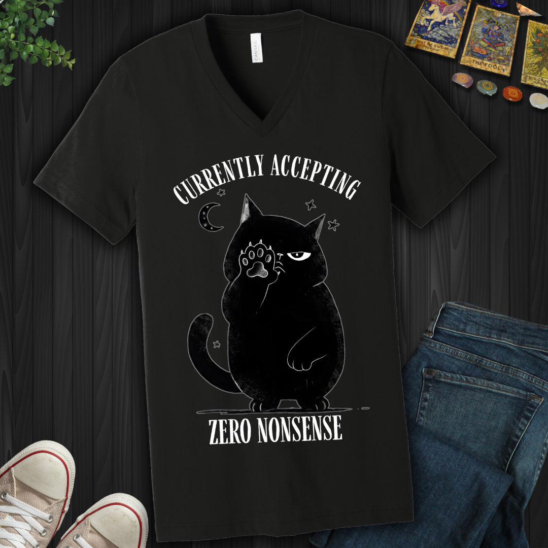 Currently Accepting Zero Nonsense V-Neck Tee