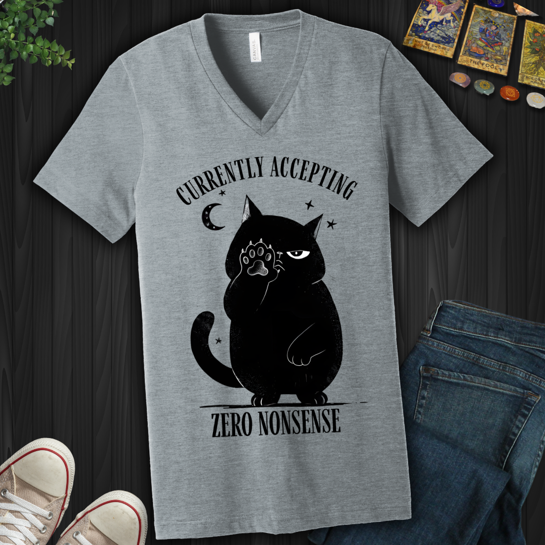 Currently Accepting Zero Nonsense V-Neck Tee