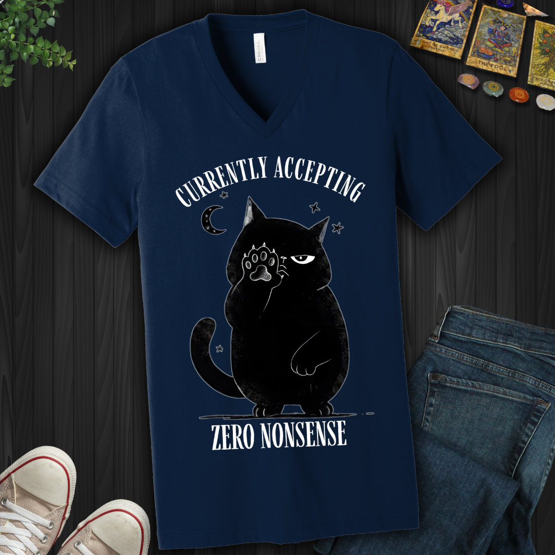 Currently Accepting Zero Nonsense V-Neck Tee