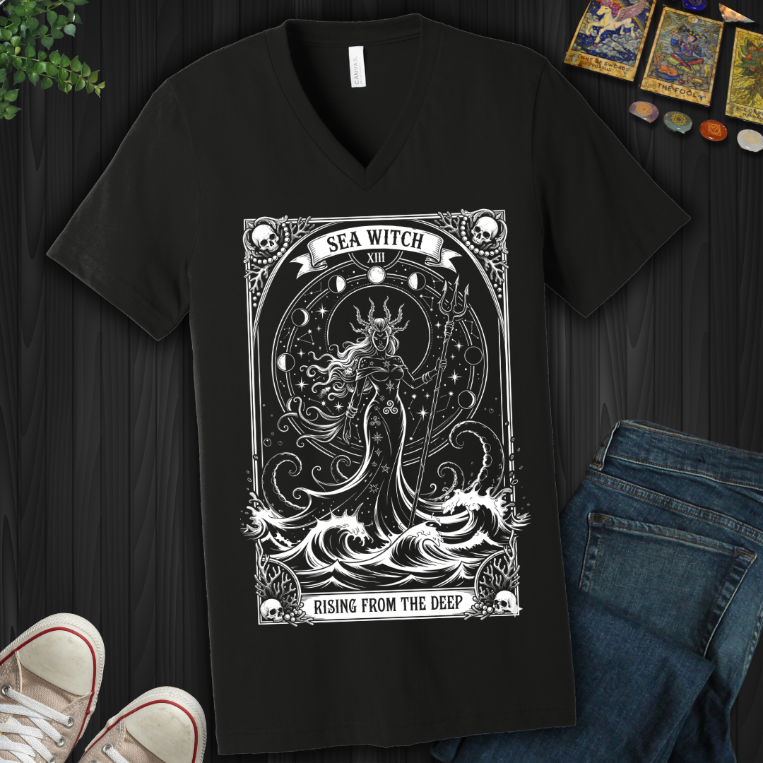 Sea Witch Tarot V-Neck Tee