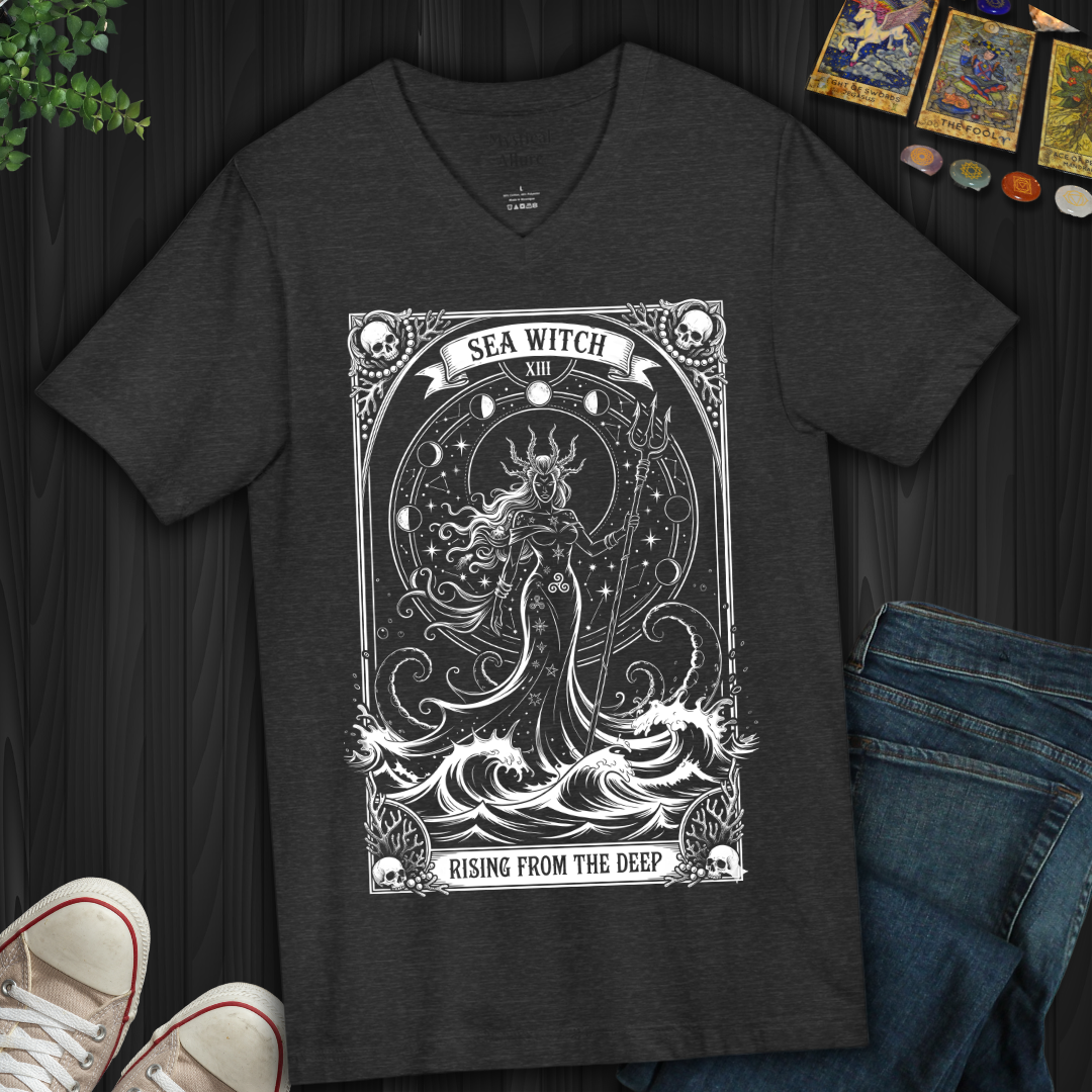 Sea Witch Tarot V-Neck Tee