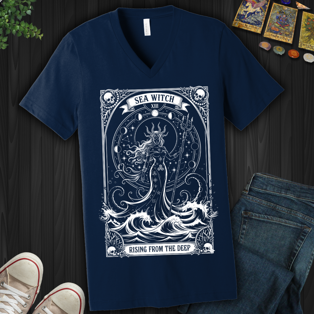 Sea Witch Tarot V-Neck Tee