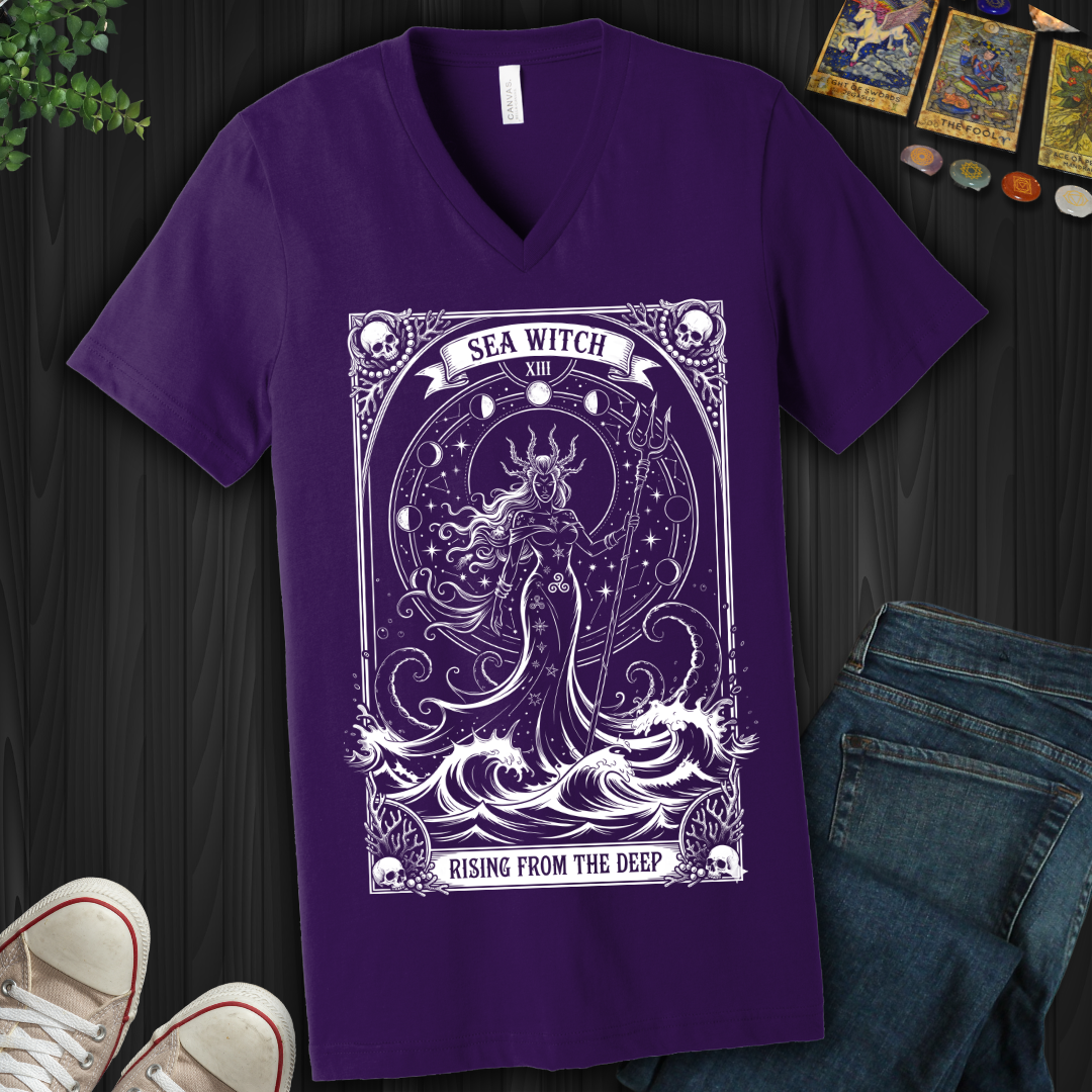 Sea Witch Tarot V-Neck Tee