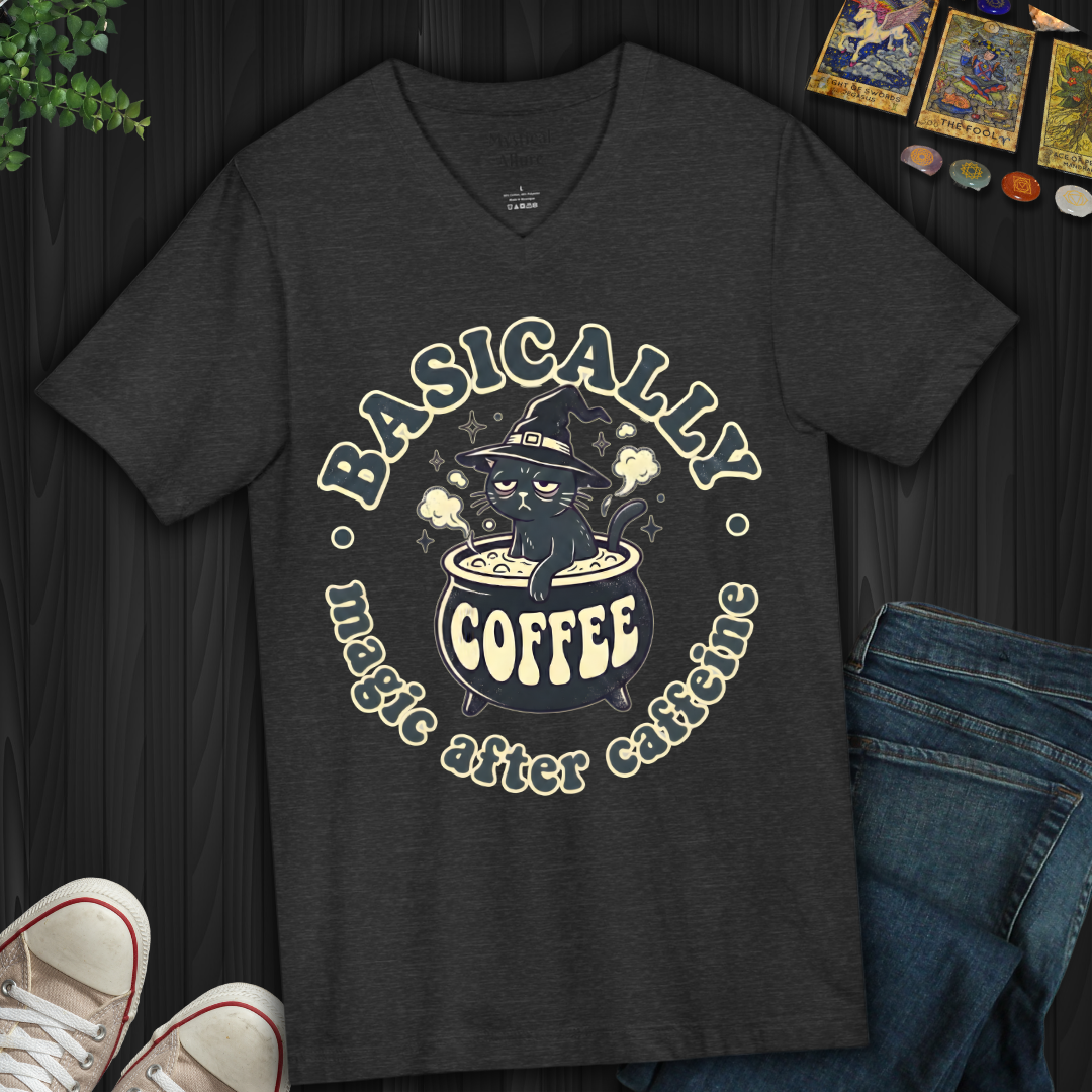 Magic After Caffeine V-Neck Tee