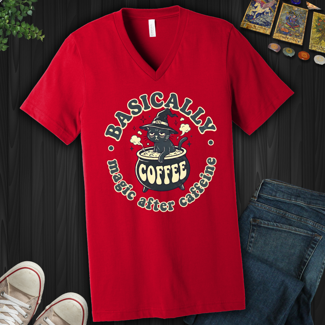 Magic After Caffeine V-Neck Tee
