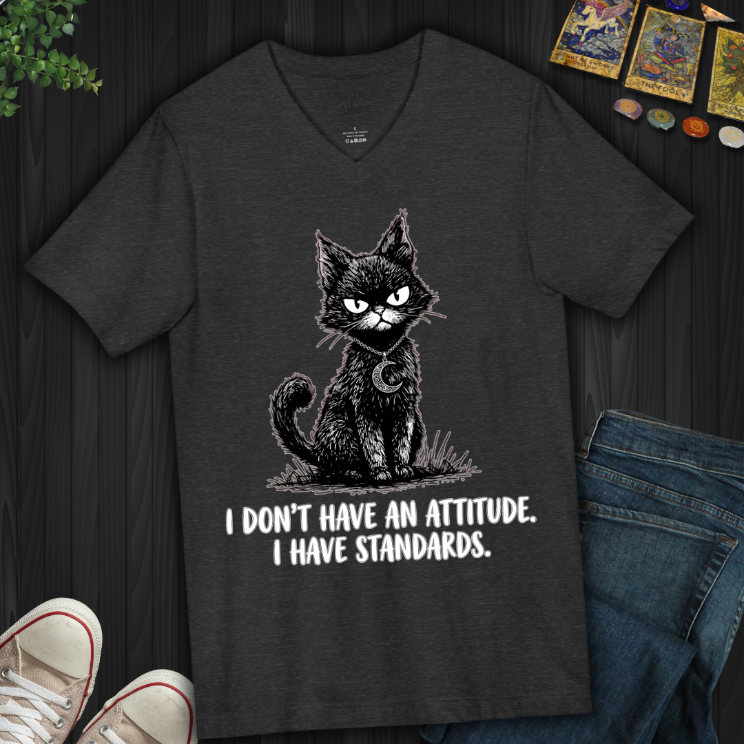 I Don't Have An Attitude V-Neck Tee