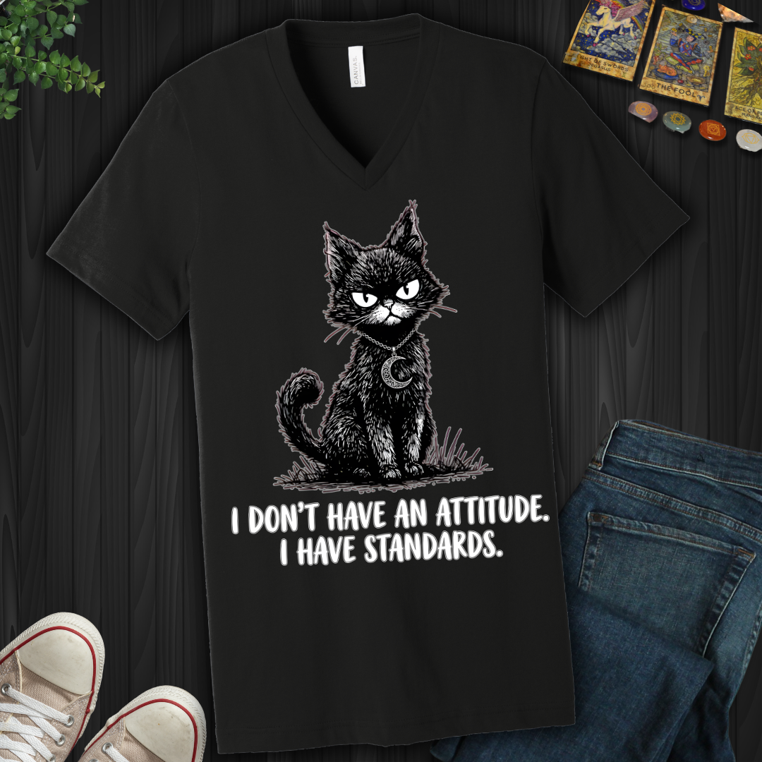 I Don't Have An Attitude V-Neck Tee