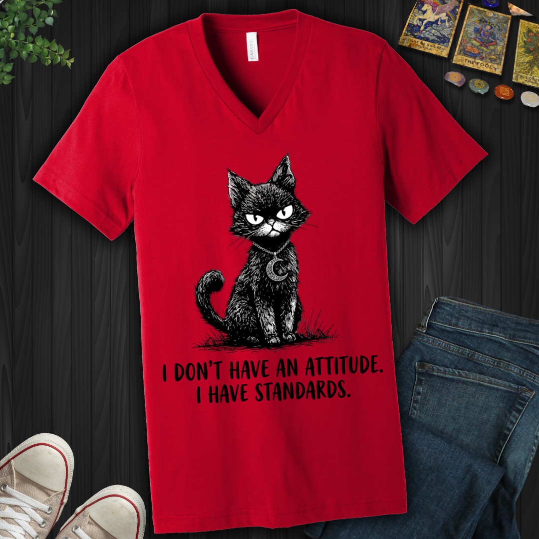 I Don't Have An Attitude V-Neck Tee