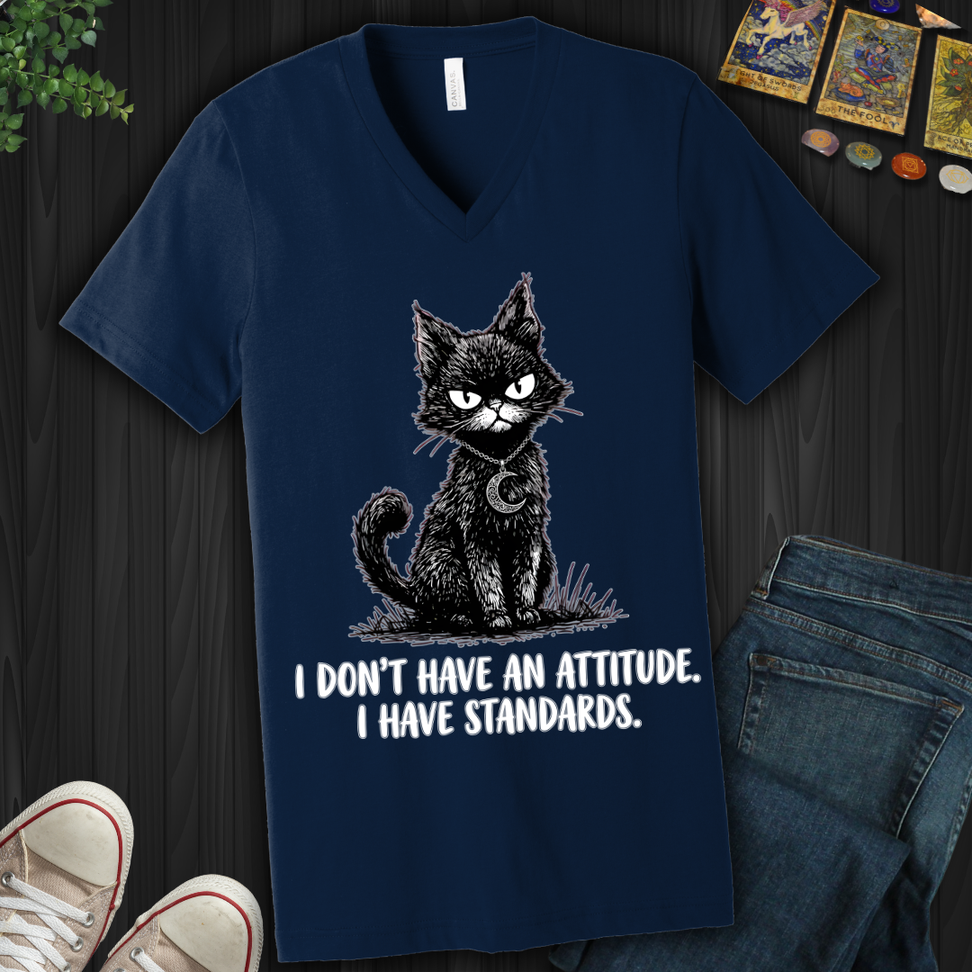 I Don't Have An Attitude V-Neck Tee