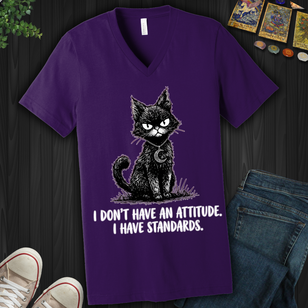 I Don't Have An Attitude V-Neck Tee