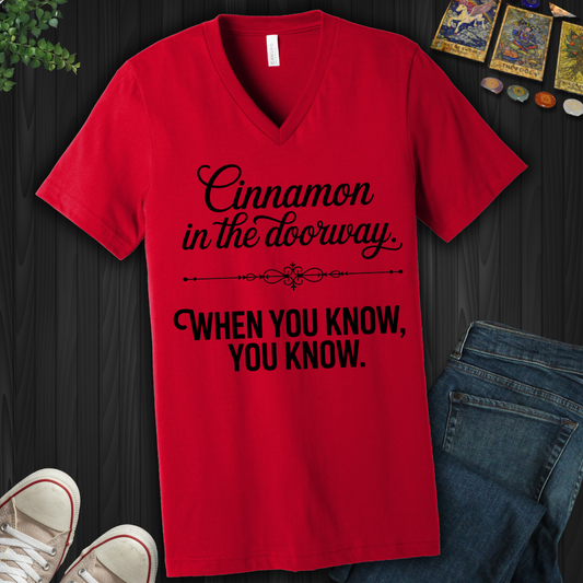 Cinnamon In The Doorway  V-Neck Tee