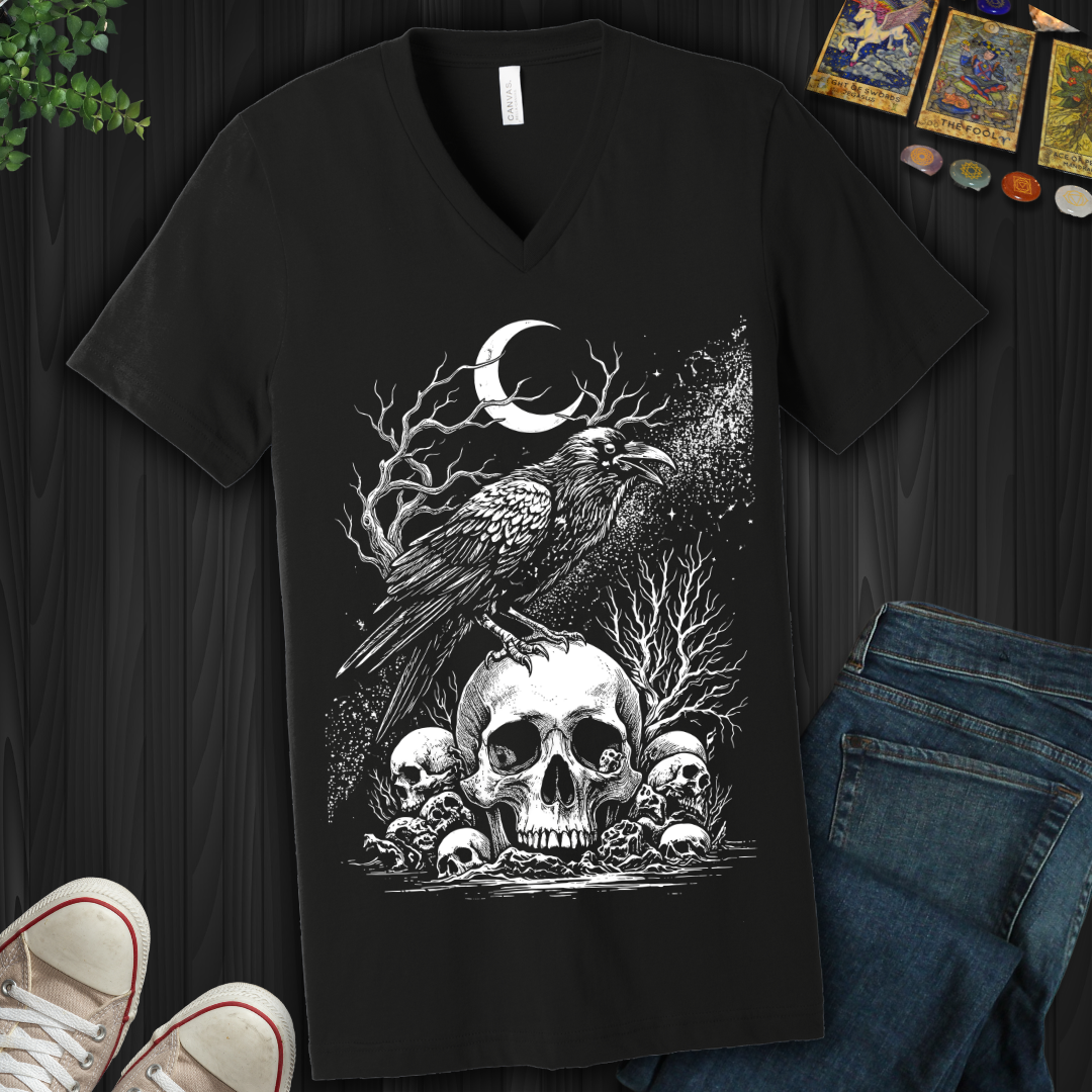 Moonlit Omen V-Neck Tee