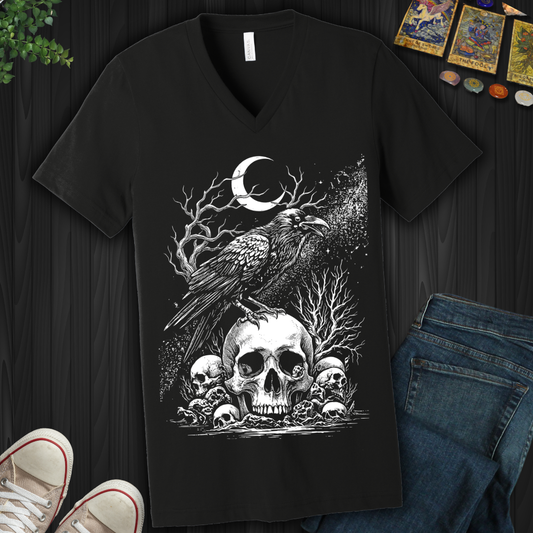 Moonlit Omen V-Neck Tee