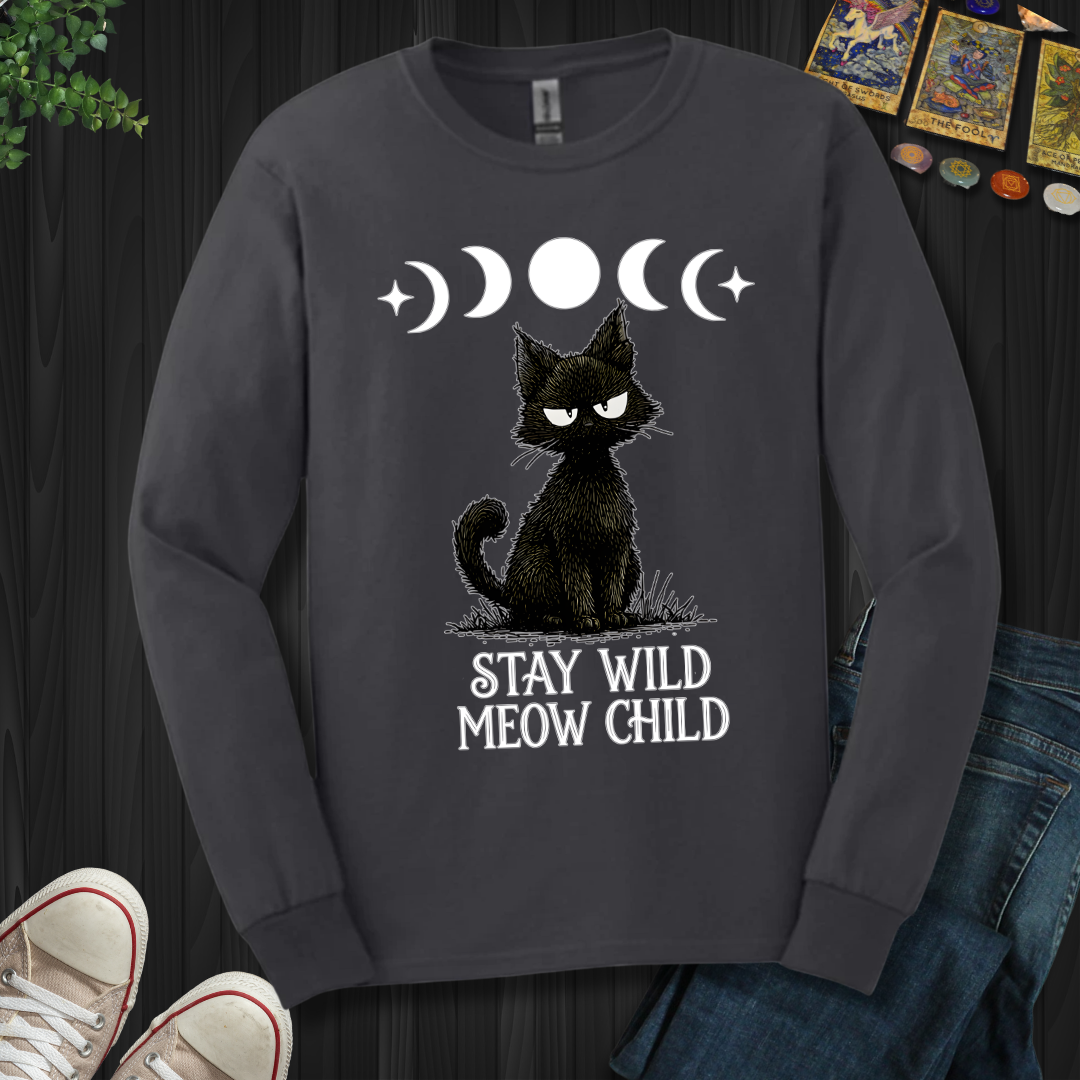 Stay Wild Meow Child Long Sleeve Tee