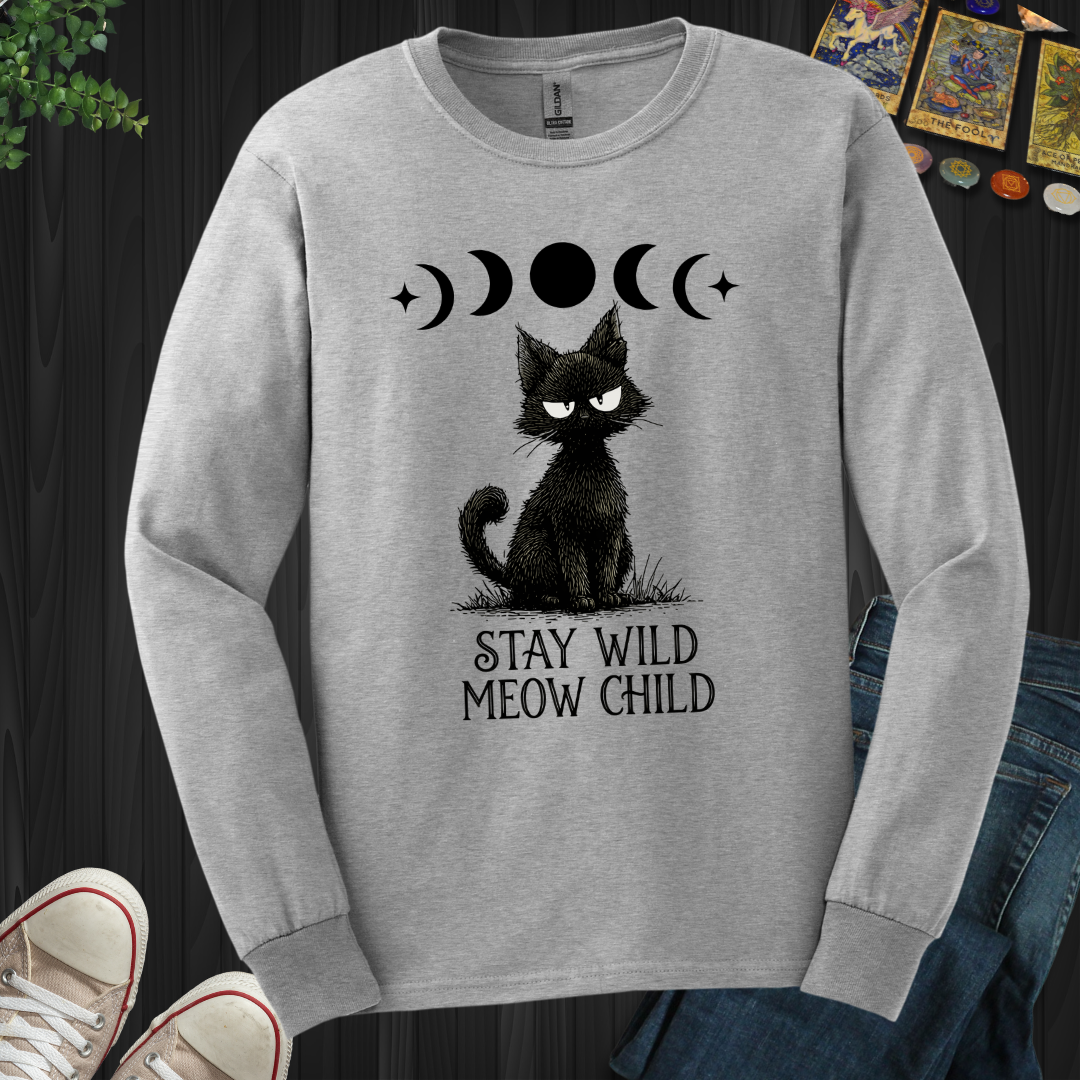 Stay Wild Meow Child Long Sleeve Tee