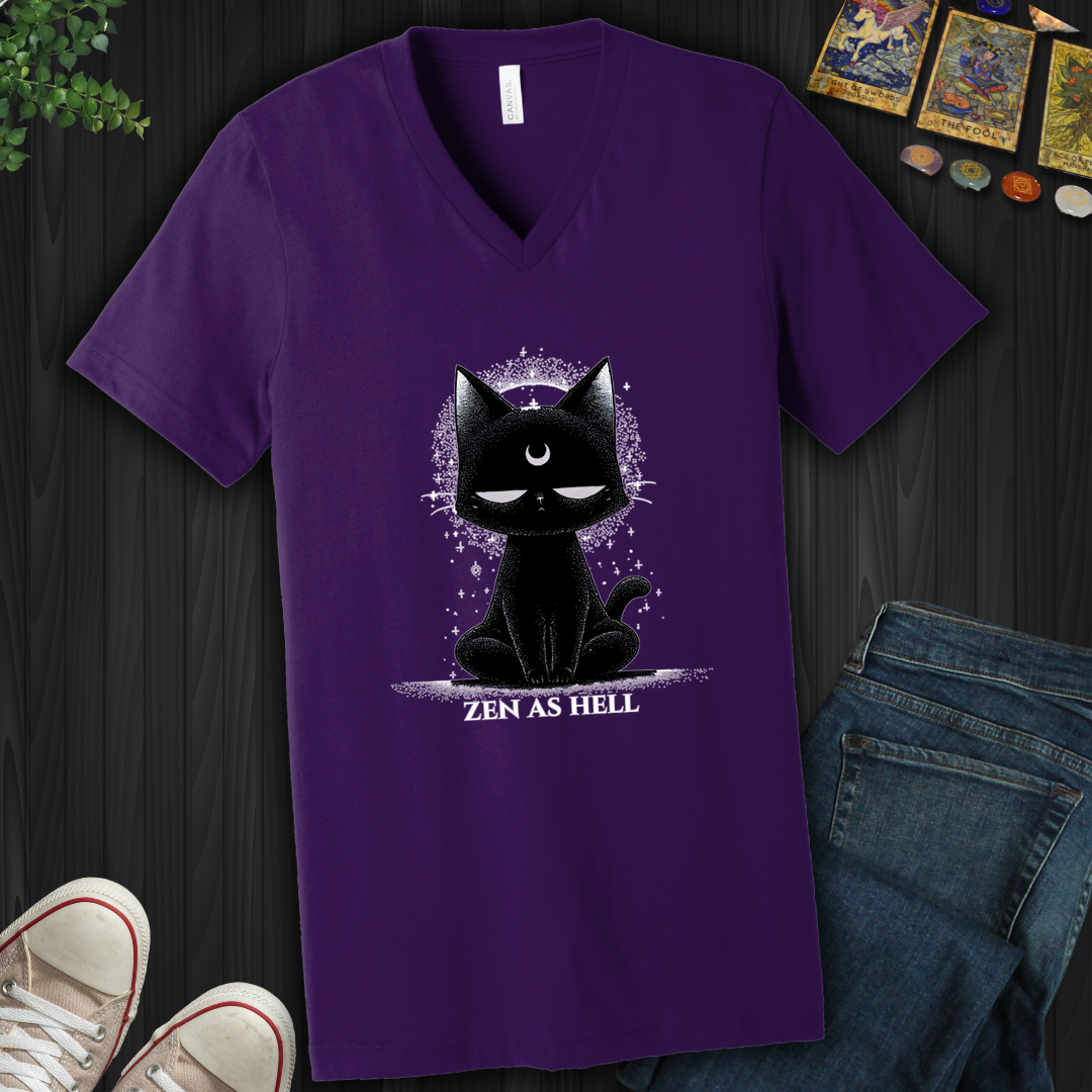 Zen As Hell  V-Neck Tee