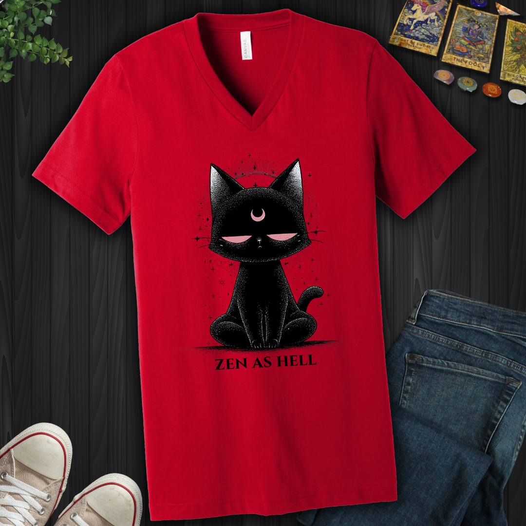 Zen As Hell  V-Neck Tee