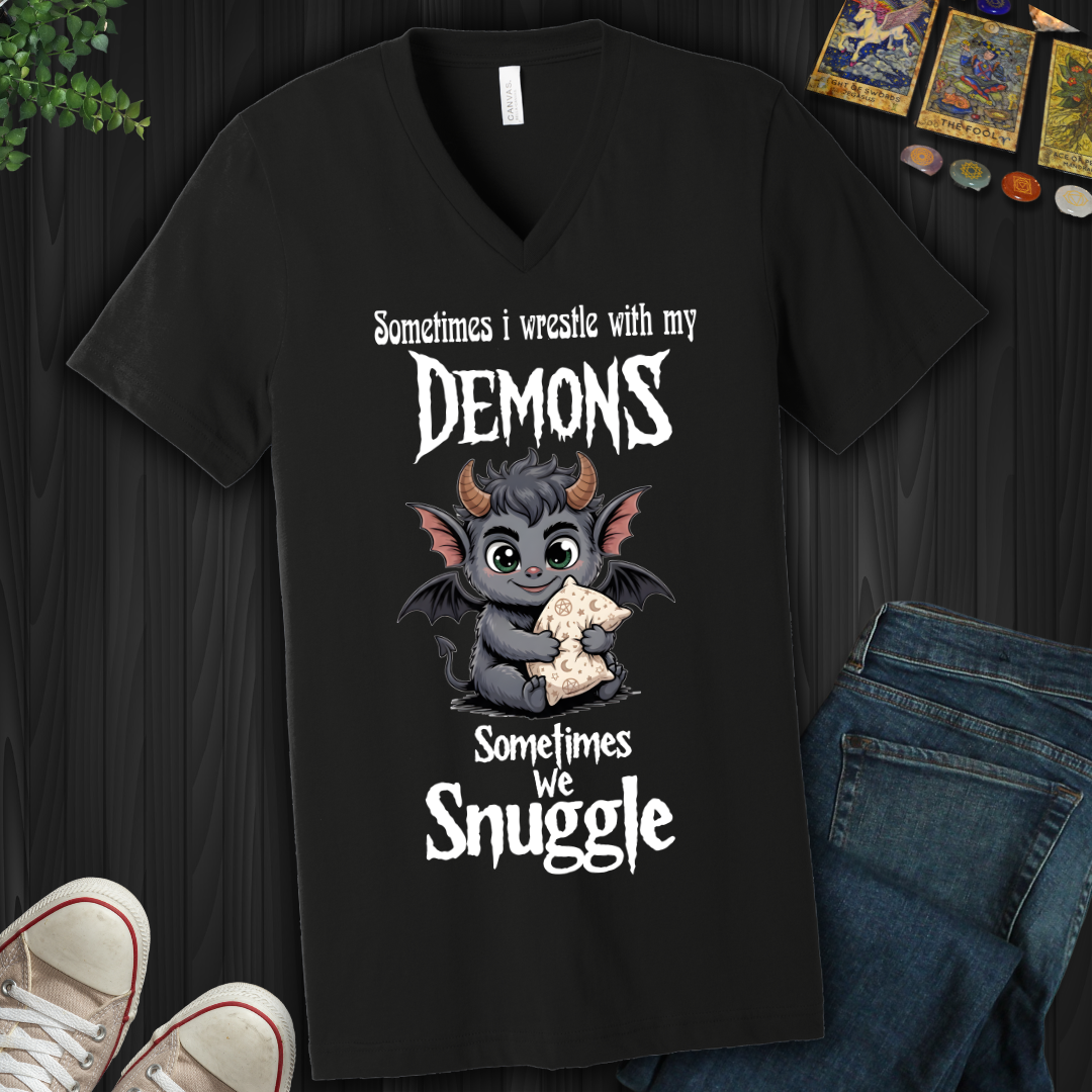 Snuggle Demon V-Neck Tee