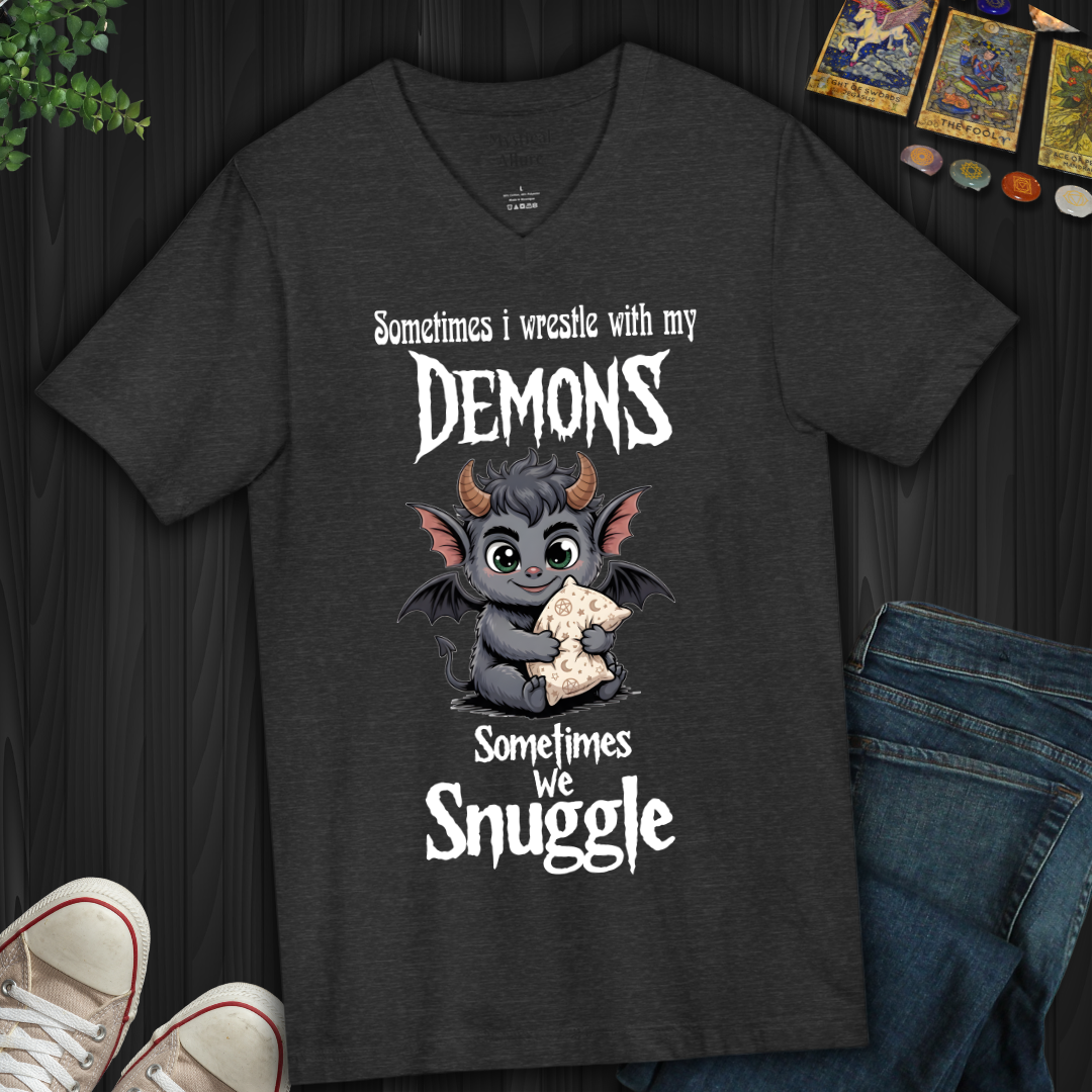 Snuggle Demon V-Neck Tee