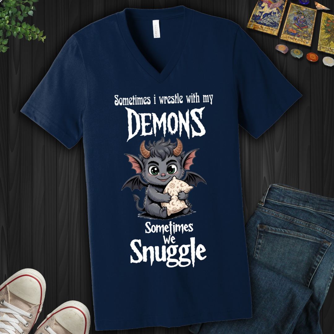 Snuggle Demon V-Neck Tee