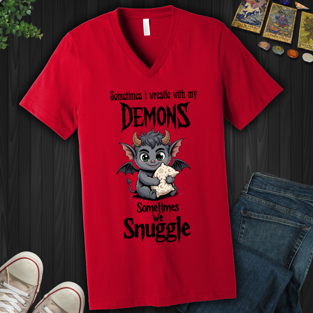 Snuggle Demon V-Neck Tee
