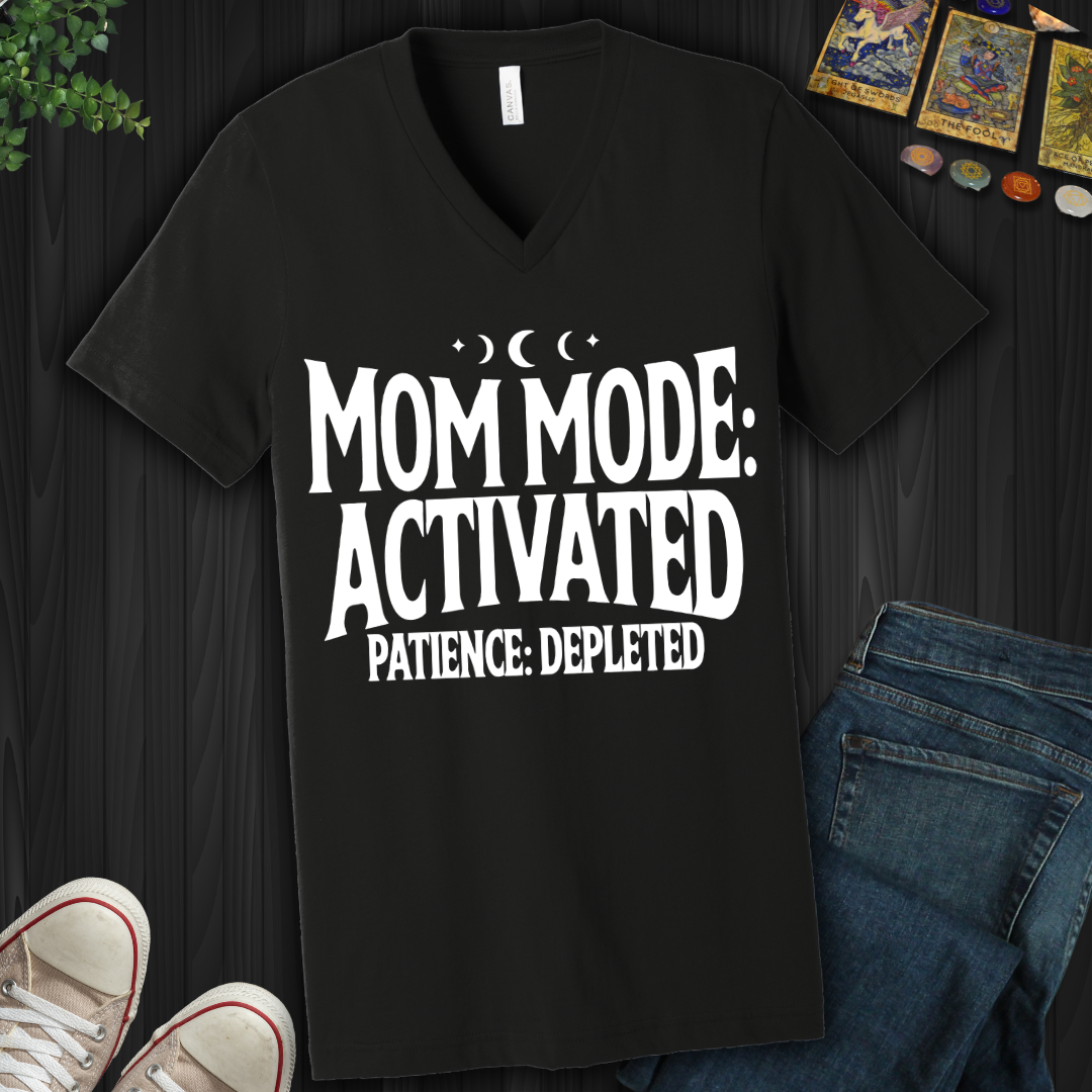 Mom Mode Activated V-Neck Tee