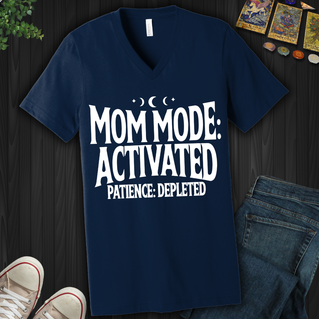 Mom Mode Activated V-Neck Tee