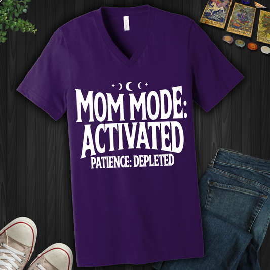 Mom Mode Activated V-Neck Tee