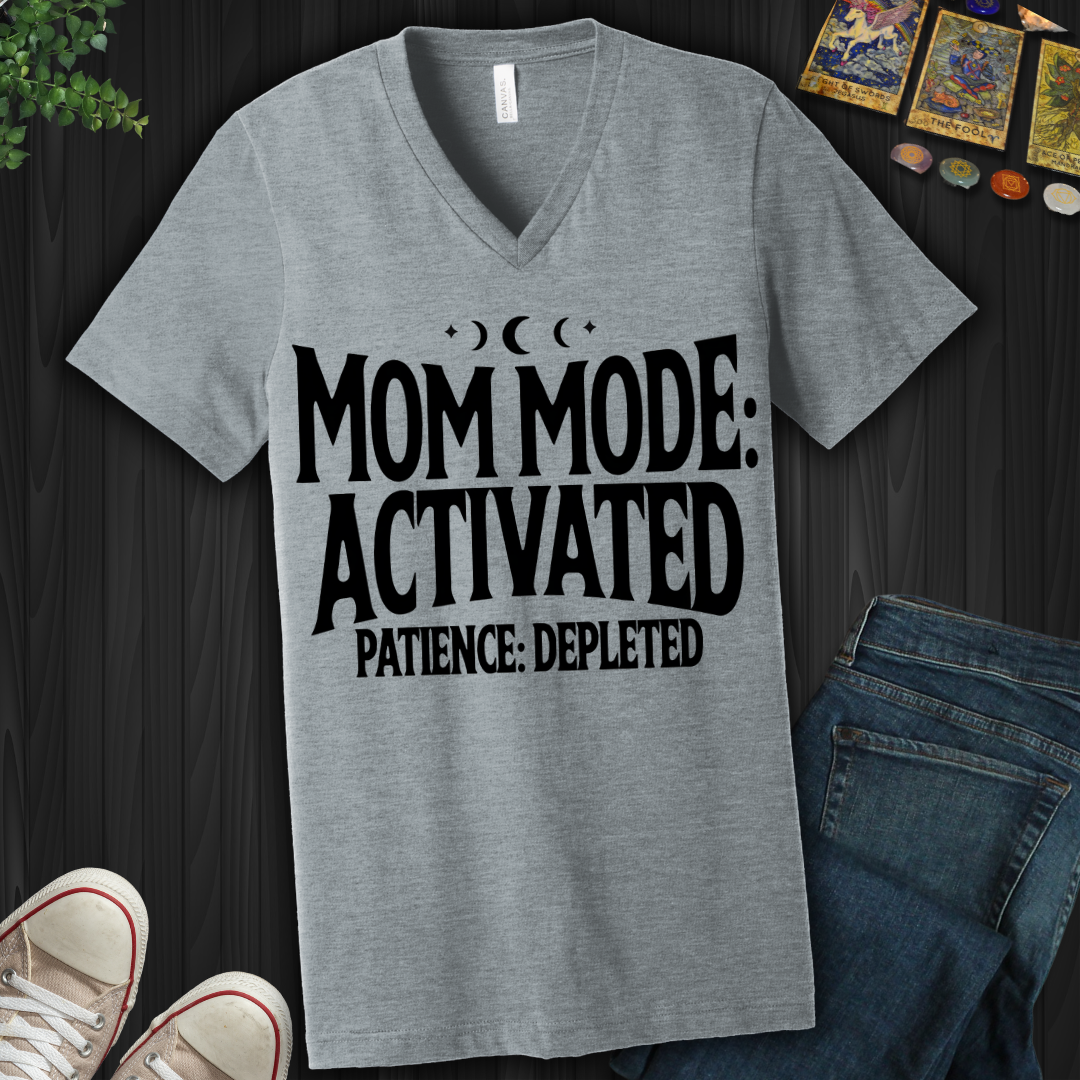 Mom Mode Activated V-Neck Tee