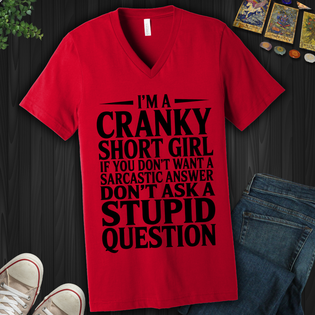 Cranky Short Girl V-Neck