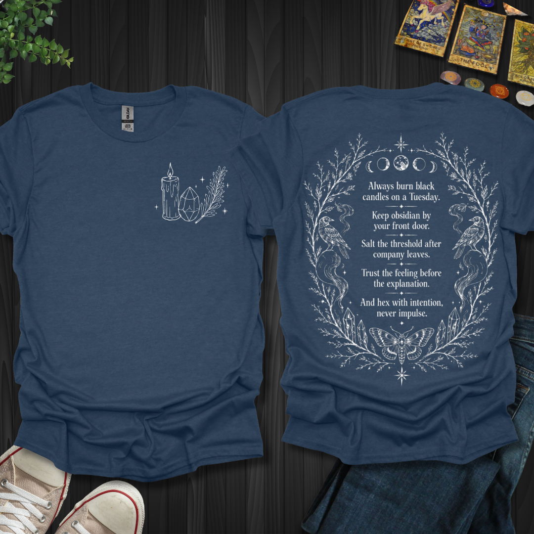 Black Candle Spell Front and Back T-Shirt
