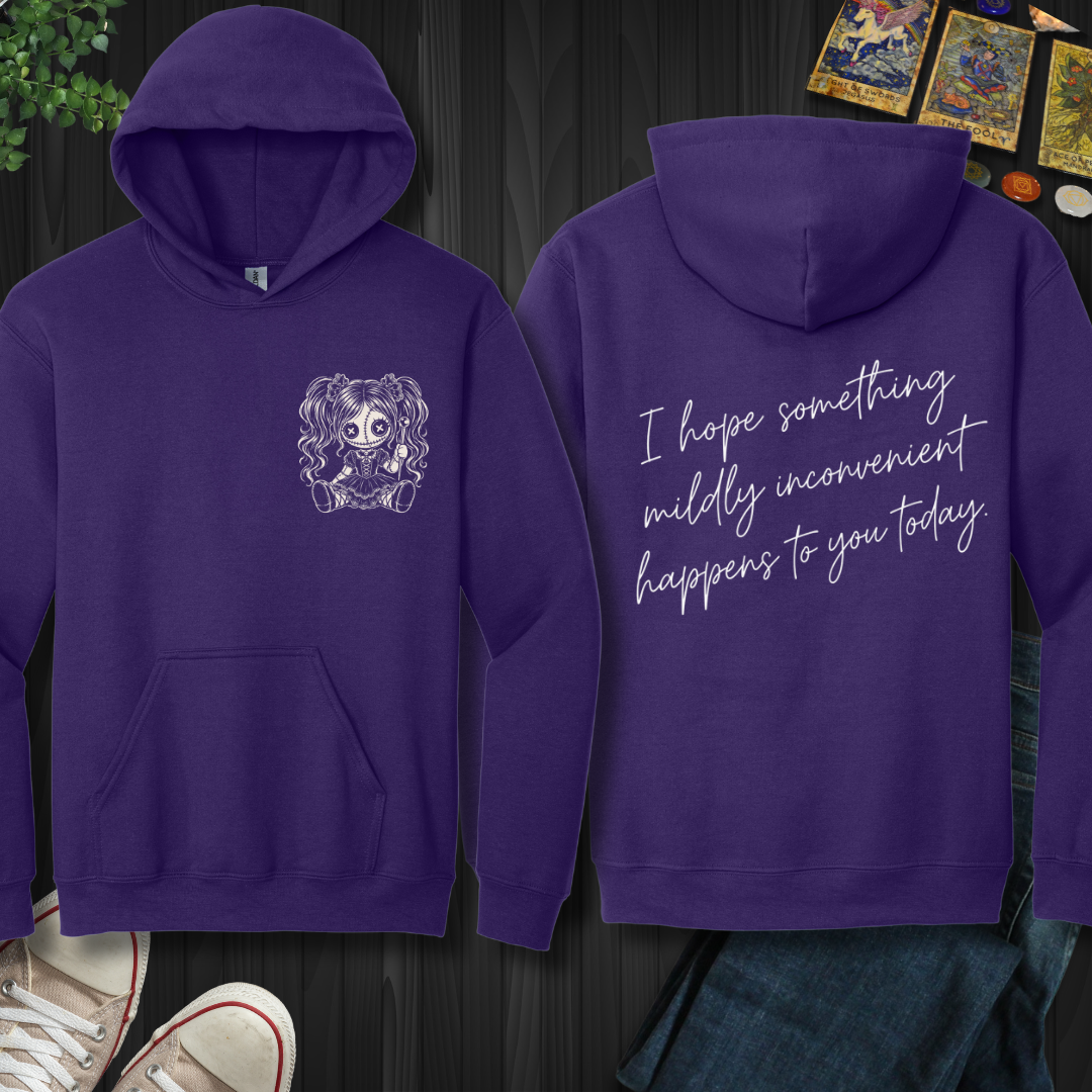 Something Mildly Inconvenient front and back Hooded Sweatshirt