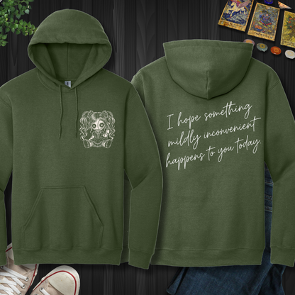 Something Mildly Inconvenient front and back Hooded Sweatshirt