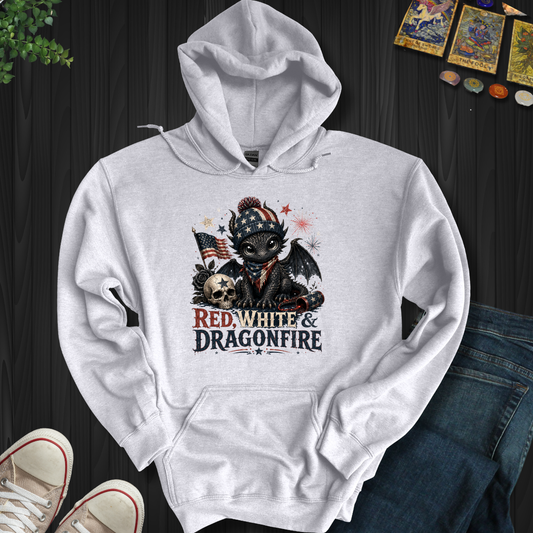 Red,White And Dragonfire- Hooded Sweatshirt