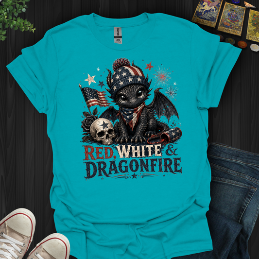 Red,White And Dragonfire- T-Shirt