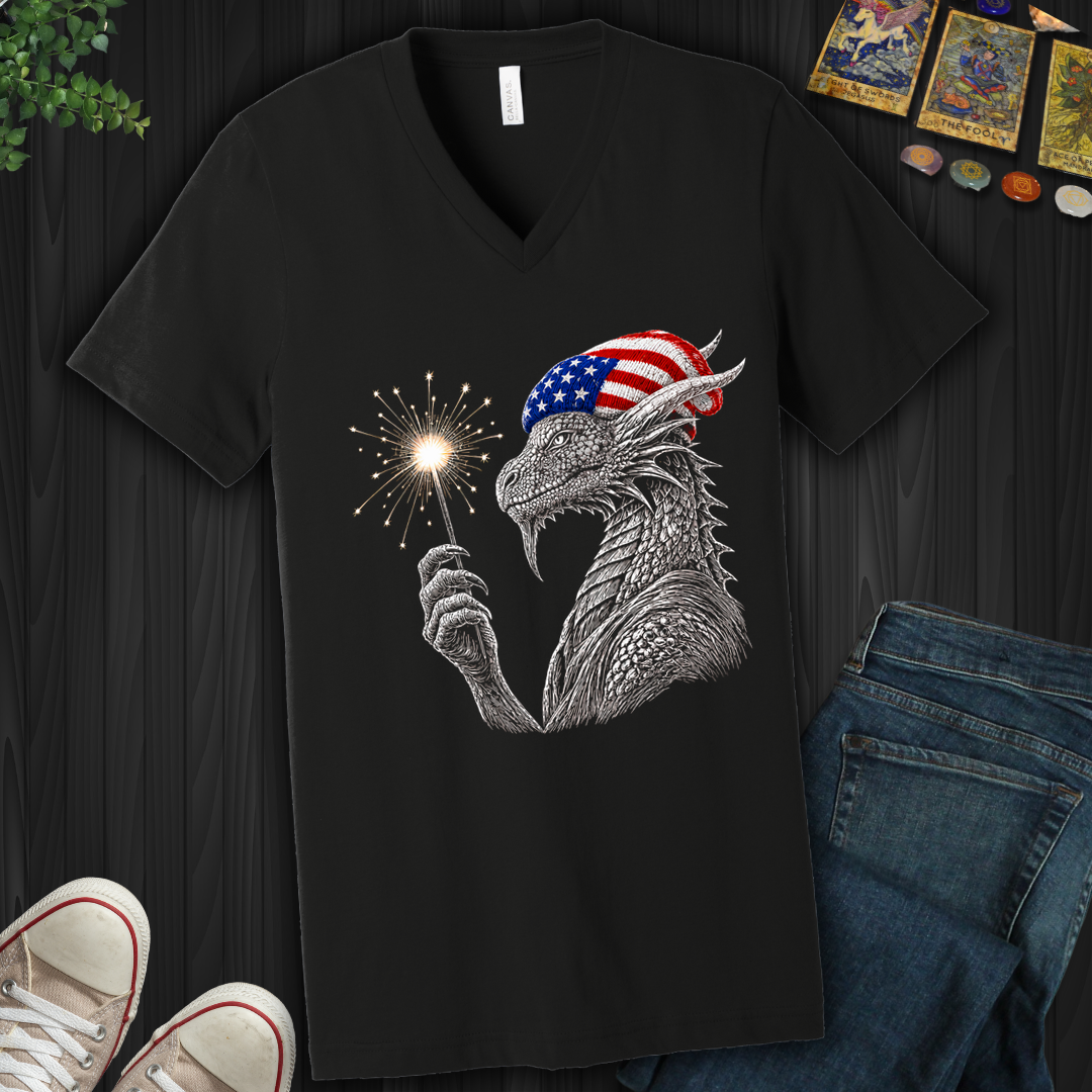 Patriotic Dragon- V-Neck