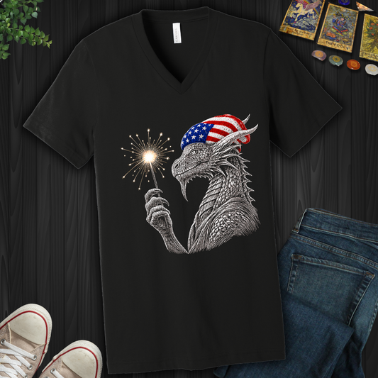Patriotic Dragon- V-Neck