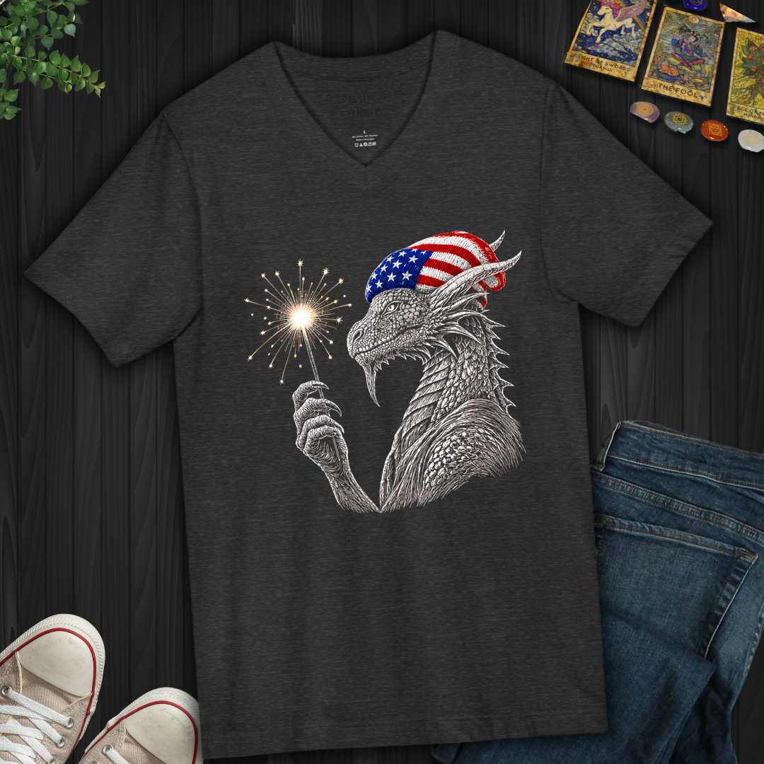 Patriotic Dragon- V-Neck
