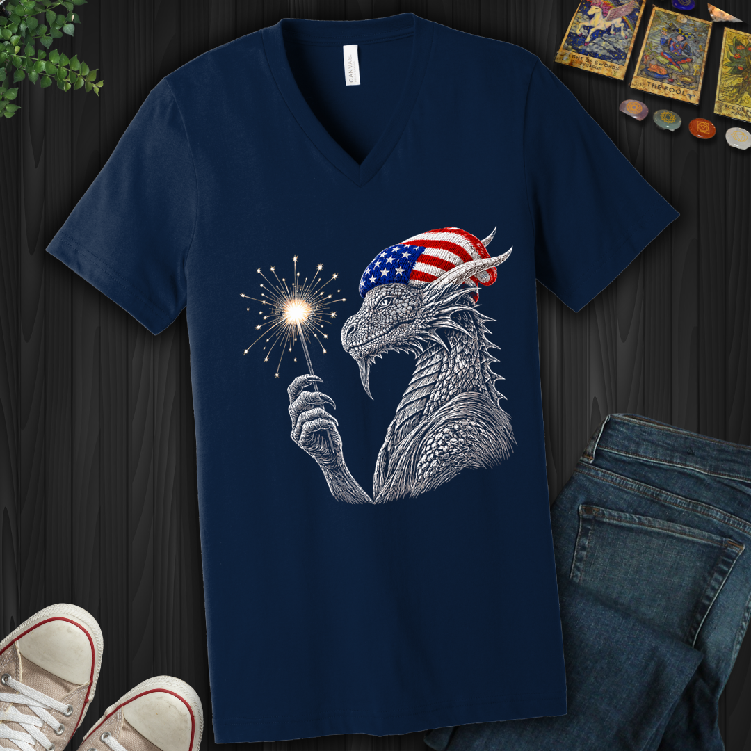 Patriotic Dragon- V-Neck