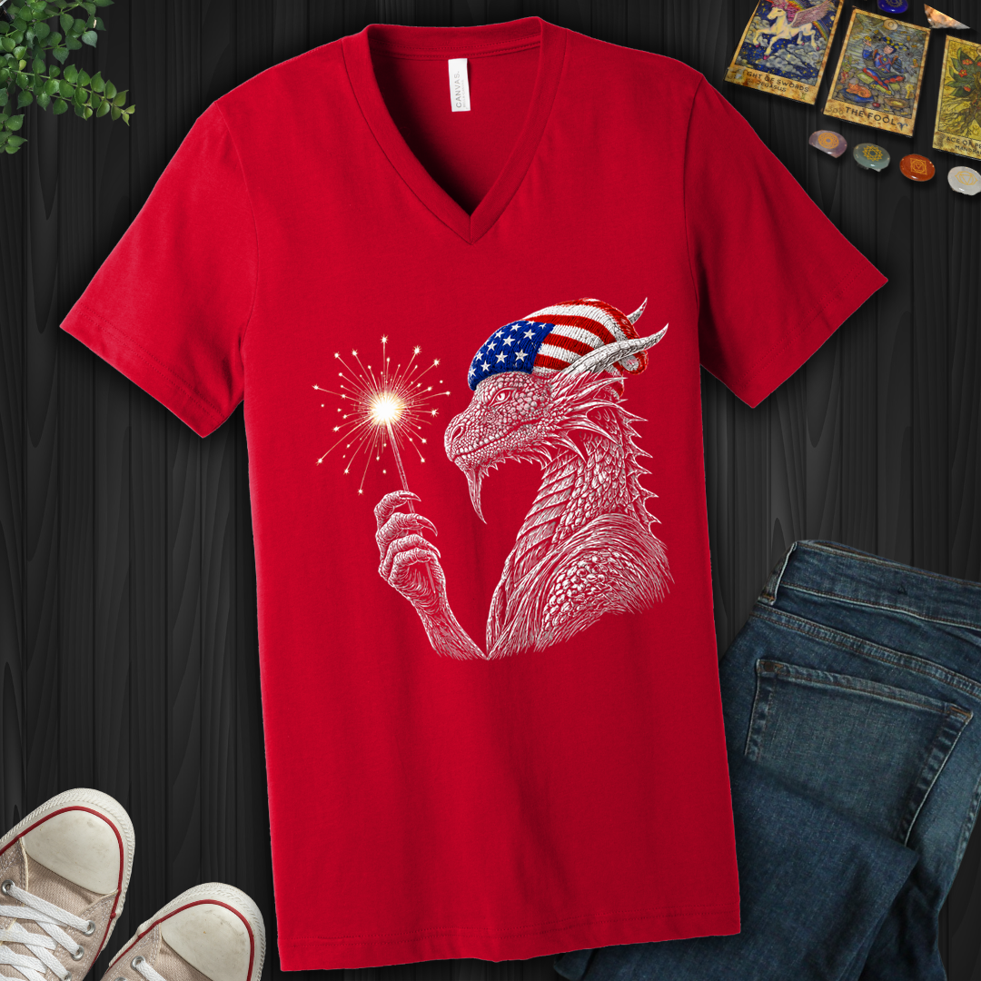 Patriotic Dragon- V-Neck